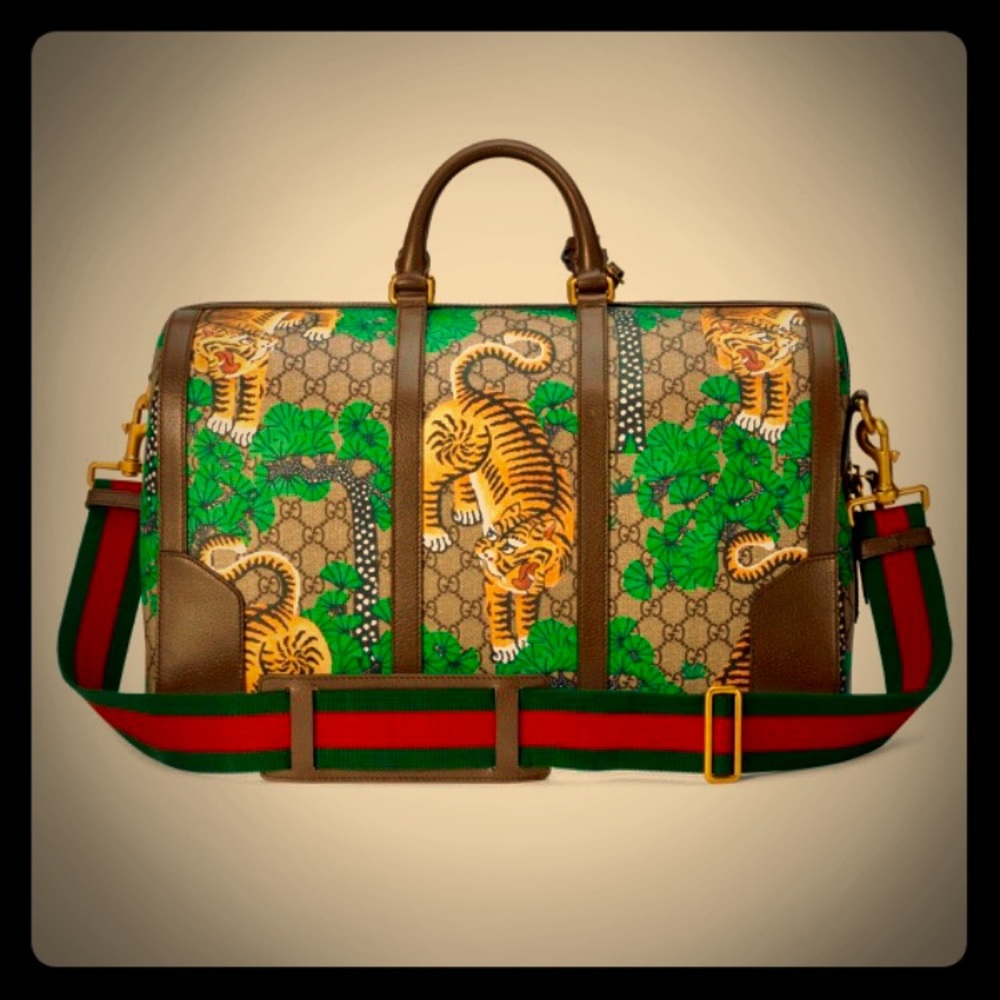 Gucci Bengal GG Supreme Duffel Travel Bag